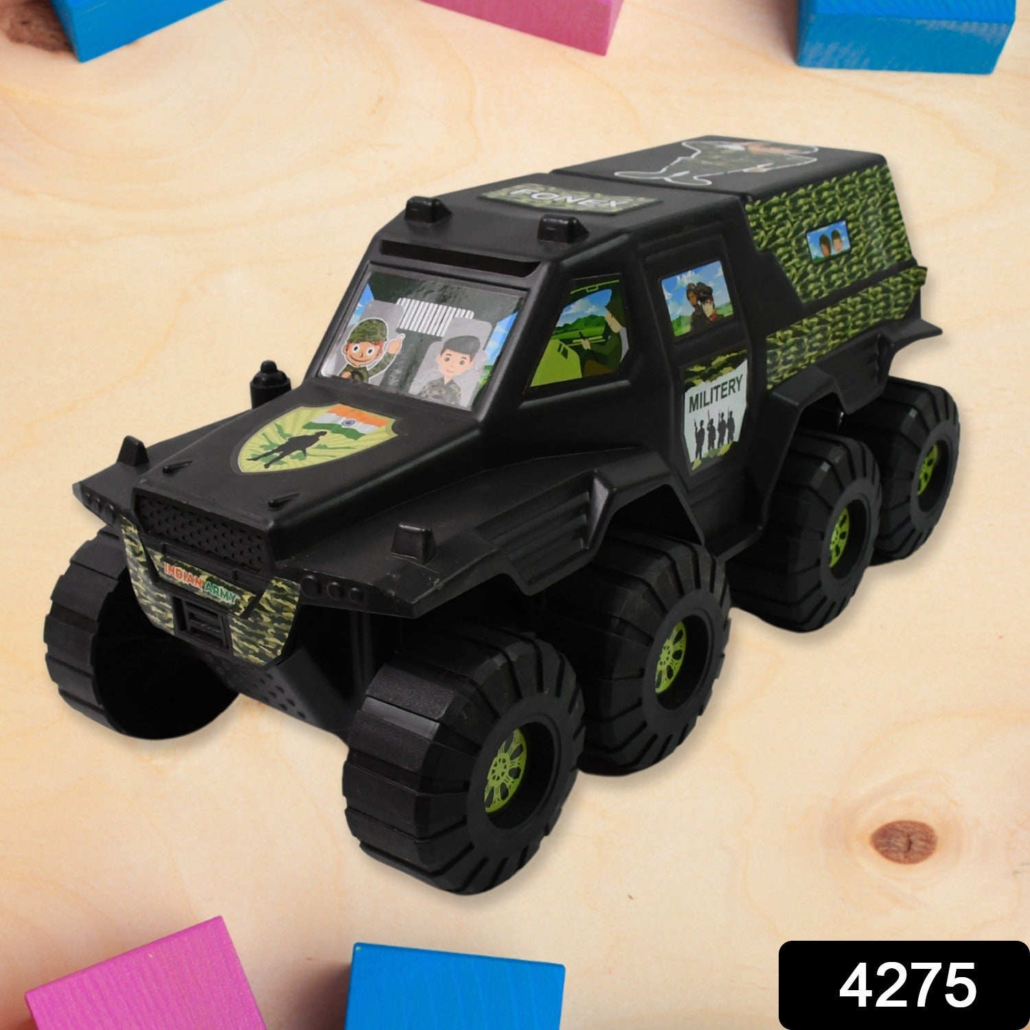 Big Military 8-wheel Plastic Car Toy (1 Pc) Big Military 8-wheel Plastic Car Toy (1 Pc)